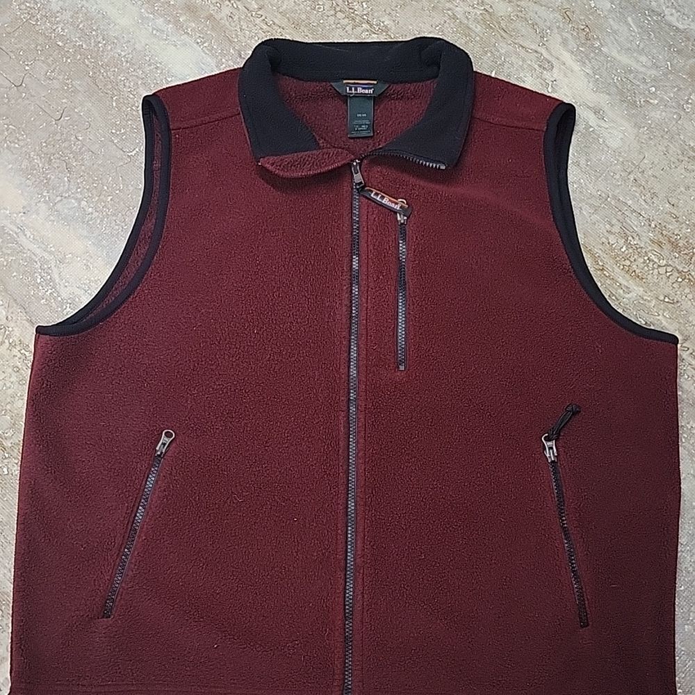 L.L. BEAN MENS FLEECE VEST SIZE LARGE - Picture 2 of 5